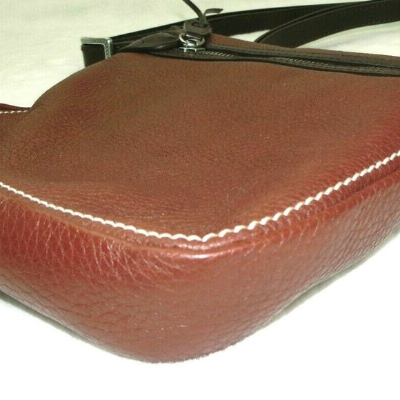Brighton Purse Brown Pebble Leather Crossbody Bag - Picture 3 of 8